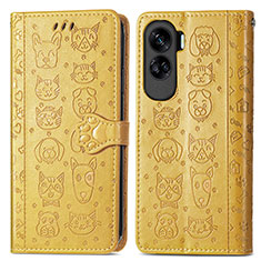 Coque Portefeuille Motif Fantaisie Livre Cuir Etui Clapet S03D pour Huawei Honor 90 Lite 5G Jaune