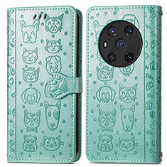 Coque Portefeuille Motif Fantaisie Livre Cuir Etui Clapet S03D pour Huawei Honor Magic3 5G Vert