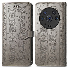 Coque Portefeuille Motif Fantaisie Livre Cuir Etui Clapet S03D pour Huawei Honor Magic3 Pro 5G Gris