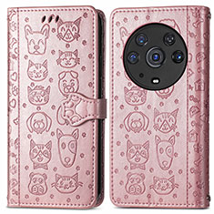 Coque Portefeuille Motif Fantaisie Livre Cuir Etui Clapet S03D pour Huawei Honor Magic3 Pro 5G Or Rose