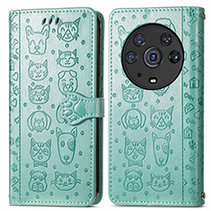 Coque Portefeuille Motif Fantaisie Livre Cuir Etui Clapet S03D pour Huawei Honor Magic3 Pro 5G Vert