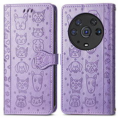 Coque Portefeuille Motif Fantaisie Livre Cuir Etui Clapet S03D pour Huawei Honor Magic3 Pro 5G Violet