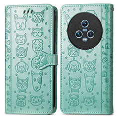 Coque Portefeuille Motif Fantaisie Livre Cuir Etui Clapet S03D pour Huawei Honor Magic5 5G Vert