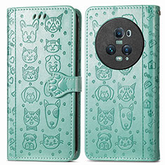 Coque Portefeuille Motif Fantaisie Livre Cuir Etui Clapet S03D pour Huawei Honor Magic5 Pro 5G Vert