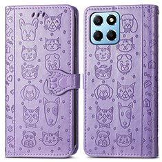 Coque Portefeuille Motif Fantaisie Livre Cuir Etui Clapet S03D pour Huawei Honor X6S Violet