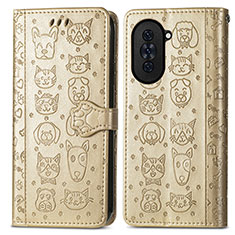 Coque Portefeuille Motif Fantaisie Livre Cuir Etui Clapet S03D pour Huawei Nova 10 Or