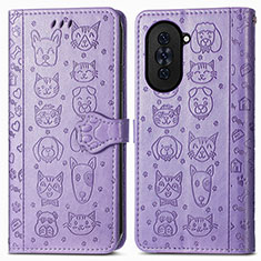 Coque Portefeuille Motif Fantaisie Livre Cuir Etui Clapet S03D pour Huawei Nova 10 Pro Violet