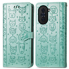 Coque Portefeuille Motif Fantaisie Livre Cuir Etui Clapet S03D pour Huawei Nova 10 Vert