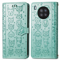 Coque Portefeuille Motif Fantaisie Livre Cuir Etui Clapet S03D pour Huawei Nova 8i Vert