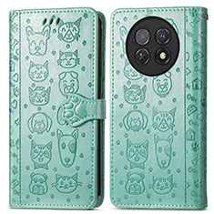 Coque Portefeuille Motif Fantaisie Livre Cuir Etui Clapet S03D pour Huawei Nova Y91 Vert