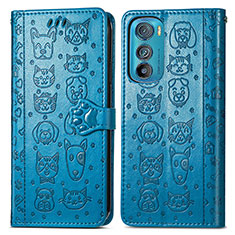 Coque Portefeuille Motif Fantaisie Livre Cuir Etui Clapet S03D pour Motorola Moto Edge 30 5G Bleu