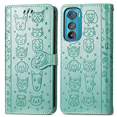 Coque Portefeuille Motif Fantaisie Livre Cuir Etui Clapet S03D pour Motorola Moto Edge 30 5G Vert