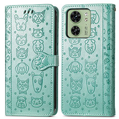 Coque Portefeuille Motif Fantaisie Livre Cuir Etui Clapet S03D pour Motorola Moto Edge 40 5G Vert