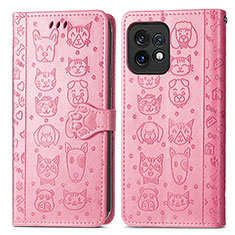 Coque Portefeuille Motif Fantaisie Livre Cuir Etui Clapet S03D pour Motorola Moto Edge 40 Pro 5G Rose