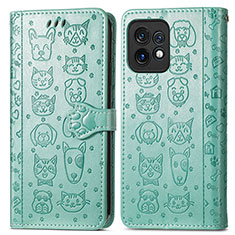 Coque Portefeuille Motif Fantaisie Livre Cuir Etui Clapet S03D pour Motorola Moto Edge 40 Pro 5G Vert