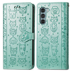 Coque Portefeuille Motif Fantaisie Livre Cuir Etui Clapet S03D pour Motorola Moto Edge S30 5G Vert