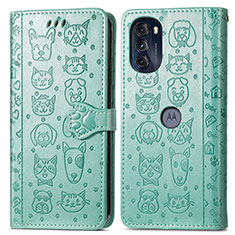 Coque Portefeuille Motif Fantaisie Livre Cuir Etui Clapet S03D pour Motorola Moto G 5G (2022) Vert