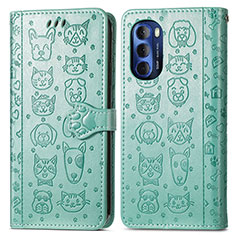 Coque Portefeuille Motif Fantaisie Livre Cuir Etui Clapet S03D pour Motorola Moto G Stylus (2022) 4G Vert