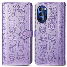 Coque Portefeuille Motif Fantaisie Livre Cuir Etui Clapet S03D pour Motorola Moto G Stylus (2022) 4G Violet