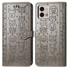 Coque Portefeuille Motif Fantaisie Livre Cuir Etui Clapet S03D pour Motorola Moto G Stylus (2023) 4G Gris