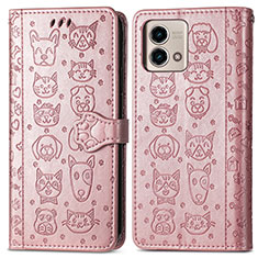 Coque Portefeuille Motif Fantaisie Livre Cuir Etui Clapet S03D pour Motorola Moto G Stylus (2023) 4G Or Rose