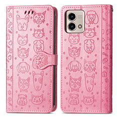 Coque Portefeuille Motif Fantaisie Livre Cuir Etui Clapet S03D pour Motorola Moto G Stylus (2023) 4G Rose