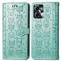 Coque Portefeuille Motif Fantaisie Livre Cuir Etui Clapet S03D pour Motorola Moto G13 Vert