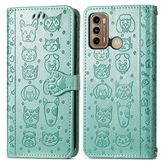 Coque Portefeuille Motif Fantaisie Livre Cuir Etui Clapet S03D pour Motorola Moto G40 Fusion Vert