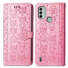 Coque Portefeuille Motif Fantaisie Livre Cuir Etui Clapet S03D pour Nokia C31 Rose