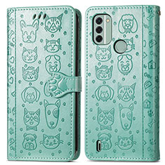 Coque Portefeuille Motif Fantaisie Livre Cuir Etui Clapet S03D pour Nokia C31 Vert