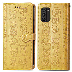 Coque Portefeuille Motif Fantaisie Livre Cuir Etui Clapet S03D pour Nokia G100 Jaune