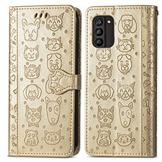 Coque Portefeuille Motif Fantaisie Livre Cuir Etui Clapet S03D pour Nokia G100 Or