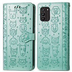 Coque Portefeuille Motif Fantaisie Livre Cuir Etui Clapet S03D pour Nokia G100 Vert