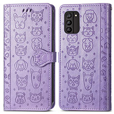 Coque Portefeuille Motif Fantaisie Livre Cuir Etui Clapet S03D pour Nokia G100 Violet