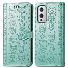 Coque Portefeuille Motif Fantaisie Livre Cuir Etui Clapet S03D pour OnePlus 9 5G Vert