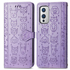 Coque Portefeuille Motif Fantaisie Livre Cuir Etui Clapet S03D pour OnePlus 9 5G Violet