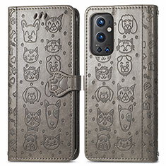 Coque Portefeuille Motif Fantaisie Livre Cuir Etui Clapet S03D pour OnePlus 9 Pro 5G Gris