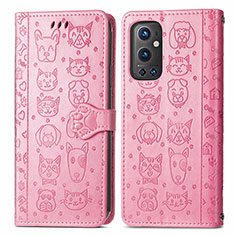 Coque Portefeuille Motif Fantaisie Livre Cuir Etui Clapet S03D pour OnePlus 9 Pro 5G Rose