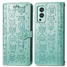 Coque Portefeuille Motif Fantaisie Livre Cuir Etui Clapet S03D pour OnePlus Nord 2 5G Vert