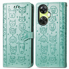 Coque Portefeuille Motif Fantaisie Livre Cuir Etui Clapet S03D pour OnePlus Nord CE 3 5G Vert