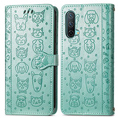 Coque Portefeuille Motif Fantaisie Livre Cuir Etui Clapet S03D pour OnePlus Nord CE 5G Vert