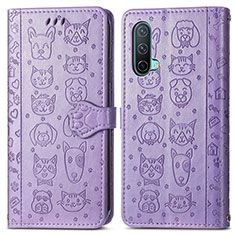 Coque Portefeuille Motif Fantaisie Livre Cuir Etui Clapet S03D pour OnePlus Nord CE 5G Violet