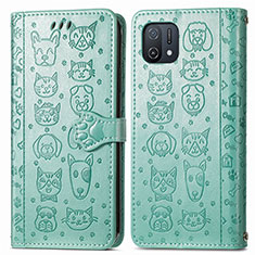 Coque Portefeuille Motif Fantaisie Livre Cuir Etui Clapet S03D pour Oppo A16K Vert