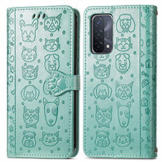 Coque Portefeuille Motif Fantaisie Livre Cuir Etui Clapet S03D pour Oppo A54 5G Vert