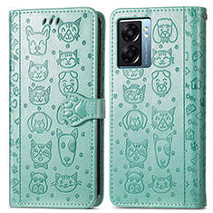 Coque Portefeuille Motif Fantaisie Livre Cuir Etui Clapet S03D pour Oppo A56S 5G Vert