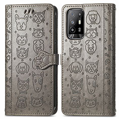 Coque Portefeuille Motif Fantaisie Livre Cuir Etui Clapet S03D pour Oppo A94 5G Gris