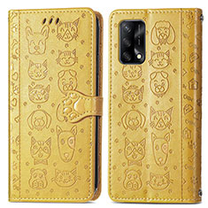 Coque Portefeuille Motif Fantaisie Livre Cuir Etui Clapet S03D pour Oppo A95 4G Jaune