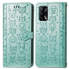 Coque Portefeuille Motif Fantaisie Livre Cuir Etui Clapet S03D pour Oppo A95 4G Vert