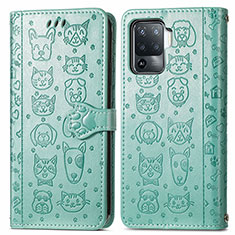 Coque Portefeuille Motif Fantaisie Livre Cuir Etui Clapet S03D pour Oppo F19 Pro Vert