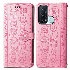 Coque Portefeuille Motif Fantaisie Livre Cuir Etui Clapet S03D pour Oppo Reno5 A Rose